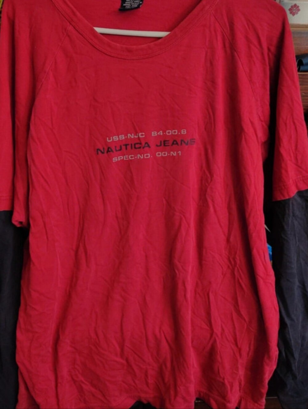 Nautica Red Short Sleeve Graphic Crew Shirt